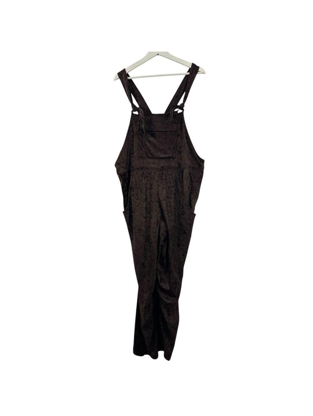 NEW Farmhouse Frocks Women’s Faux Velvet Brown Overalls Size S